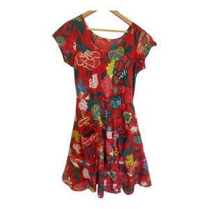 Dress Addict Floral Red Dress Large